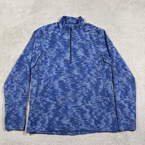 Lululemon Surge Warm Half Zip Fleece Pullover Sweatshirt Mens Large Blue Camo